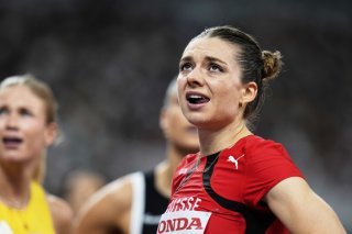 Géraldine Frey disputera les demi-finales du 100 m à Tokyo KEYSTONE/AP/Eugene Hoshiko